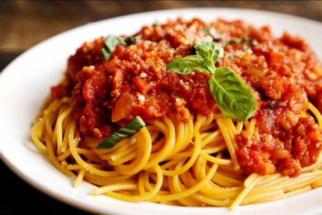 Рецепт спагетти болоньезе с болгарским перцем